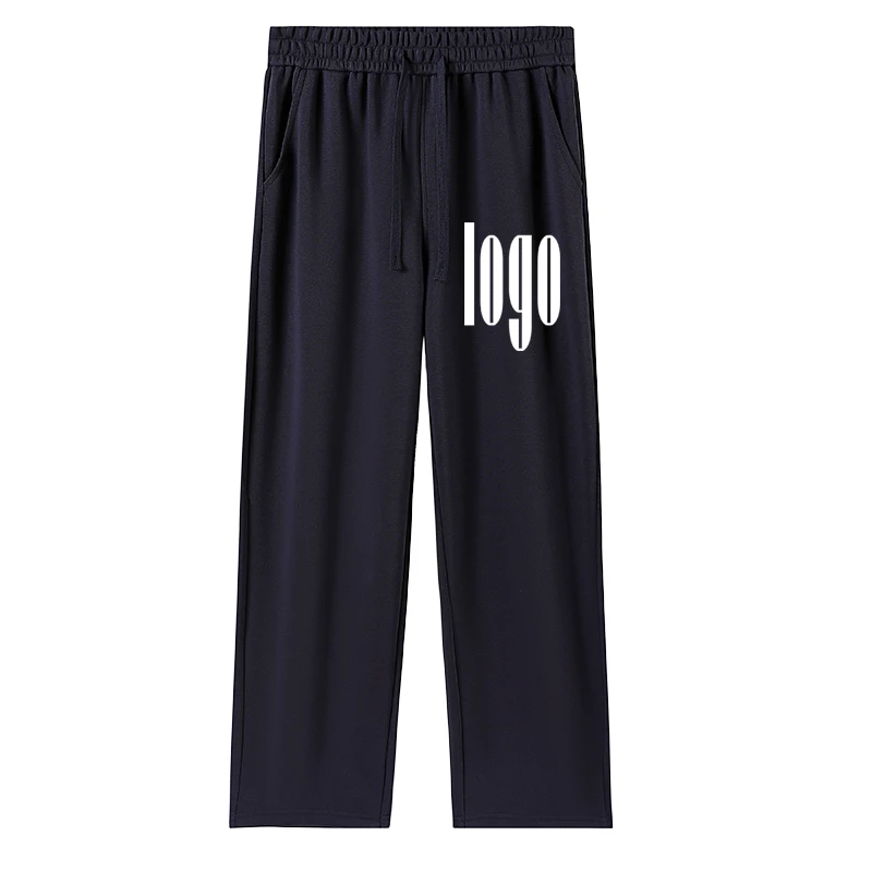 

DIY custom logo men's autumn and winter new style 320G pure cotton sports pants wide leg pants outdoor daily sports casual fashi