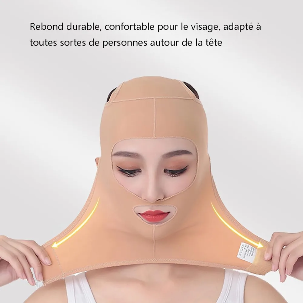 Mascarilla facial adelgazante en forma de V, herramientas para el cuidado de la cara, estiramiento de la piel, doble mentón, cinturón de elevación del cuello, prevención de flacidez