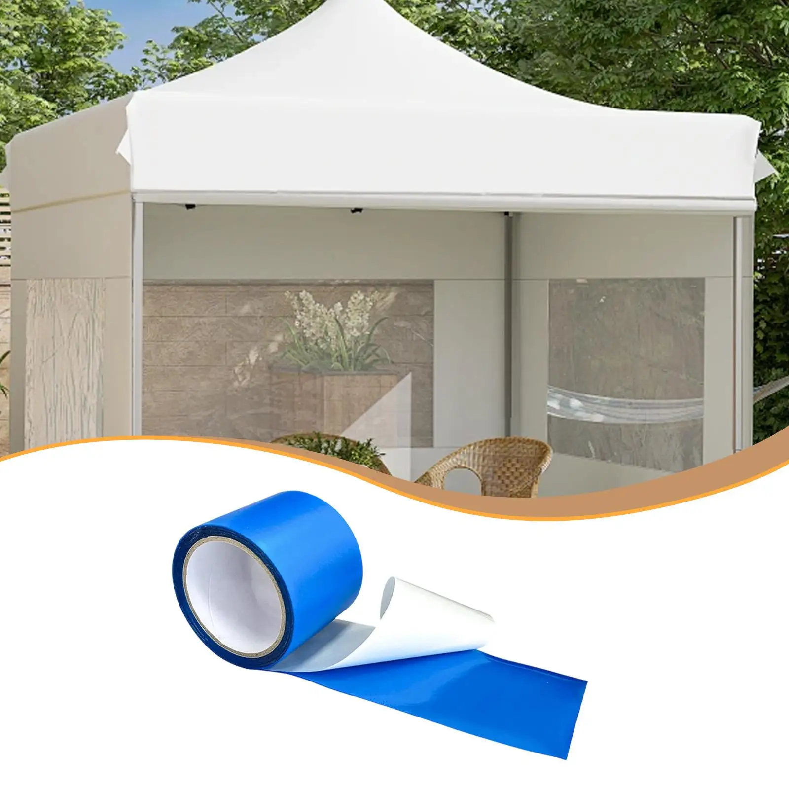 

PE Composite Tarpaulin Repair Tape Waterproof Patch Kit for Camping Tent Awning Air Mattress Cover