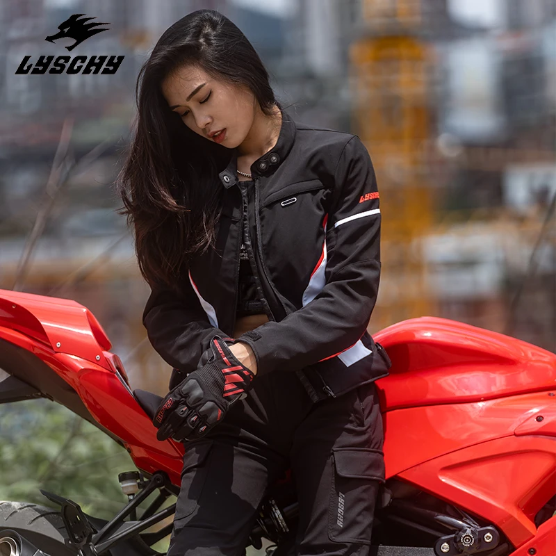 LYSCHY Motorcycle Jacket Winter Waterproof Warm Reflective Motorcycle Jacket Women CE1/2 Level Motocross Jacket Riding Clothing