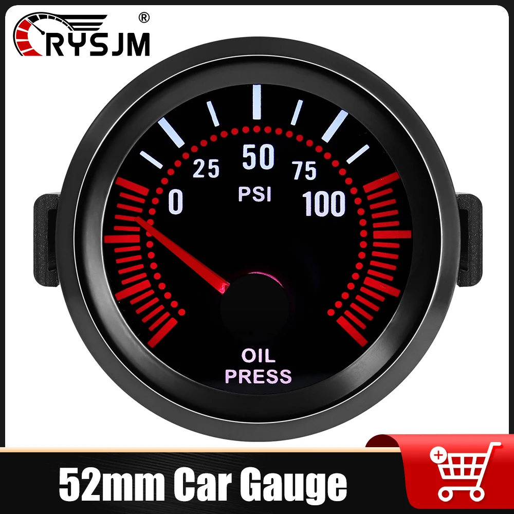 

12 В 52 мм дымчатое зеркало, повышающий датчик PSI, тахометр, температура воды, температура масла, масляный датчик, вольтметр для гонок на автомобиле