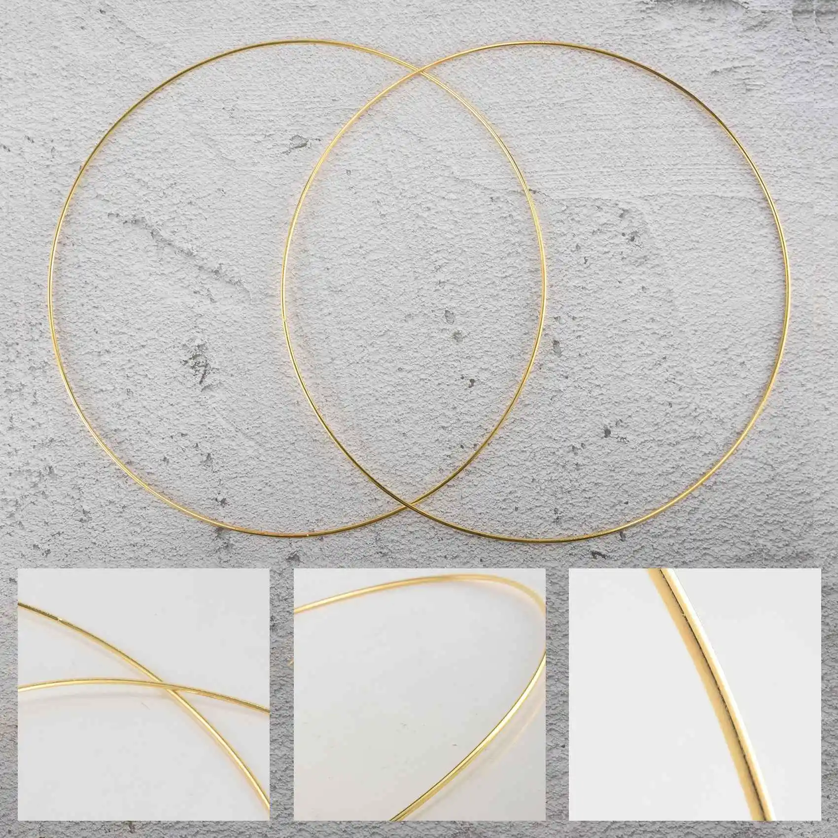 ABJY-5 Pack 14 Inch Large Metal Floral Hoop Wreath Macrame Gold Hoop Rings For DIY Wreath Decor, Dream Catcher And Macrame Wall