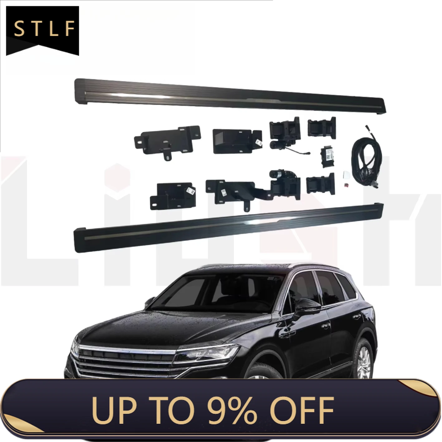 

Electric Running Boards Retractable Black Aluminum Remote Control For Touareg CR 2018-2025 SUV Side Steps with Carry