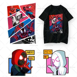 Spiderman Patch Spider Punk Heat Transfers for Clothes Disney New Movies Print Vinyl Stickers Applique Washable DIY