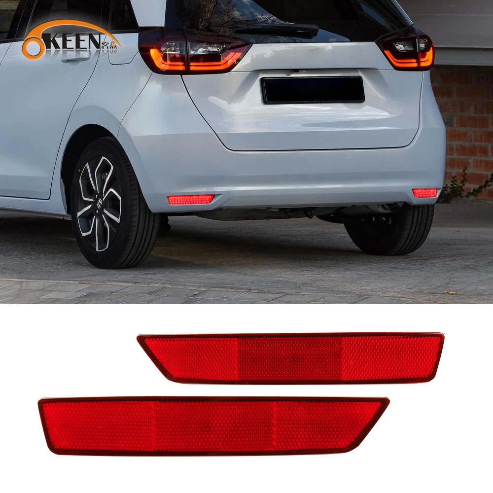 LED Rear Bumper Light For Honda JAZZ Fit 2020 2pcs Red LED Bumper Reflector Brake Stop Lamp Car Rear Tail Light 12V Accessories