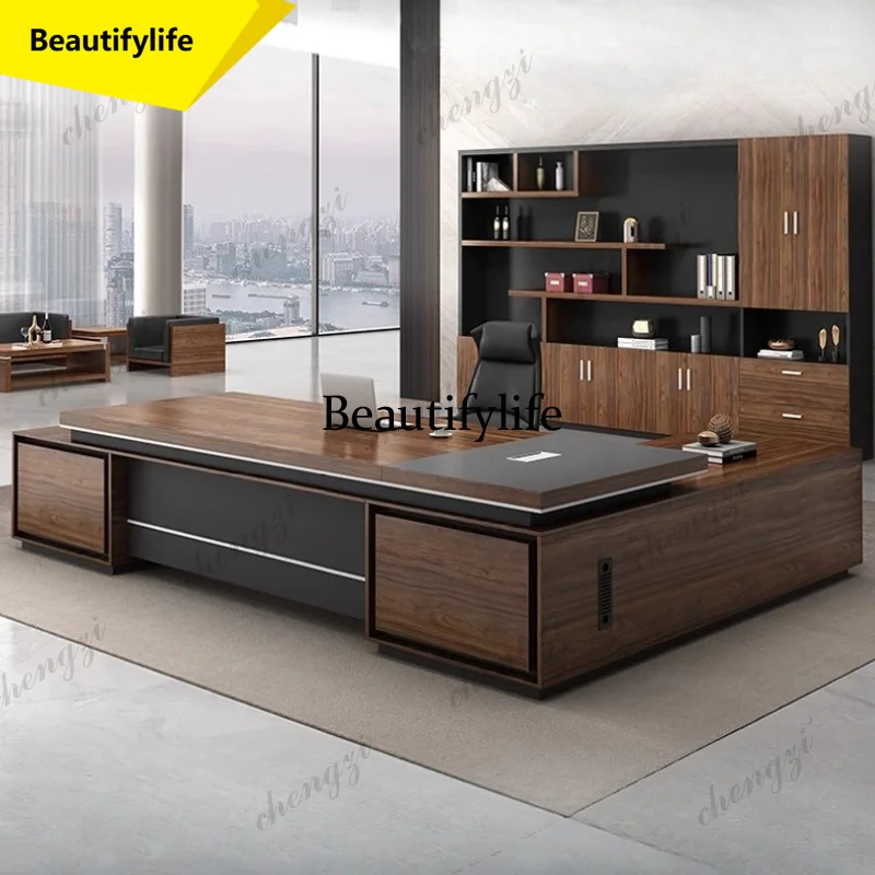 

A53 Modern Long Big Office Desks L Shaped Wooden Writing Drawers Computer Desks Study Designer Reading Escritorios