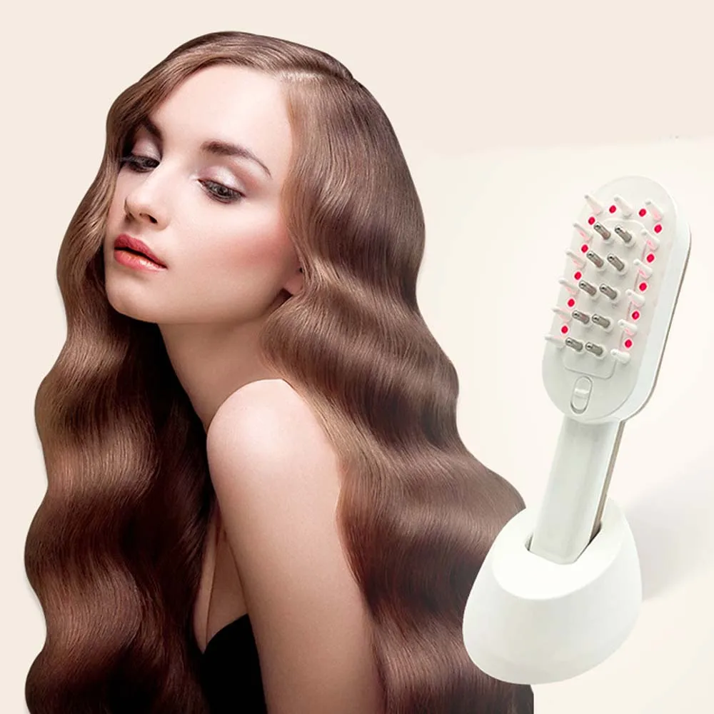 New Infrared EMS Hair Regrowth Electric Head Vibration Massager Liquid Import Hair Comb for Scalp Care Hair Loss Stress Release