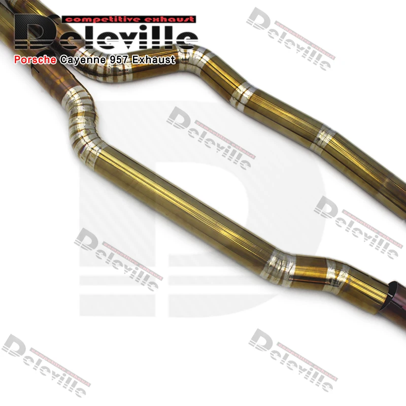 Yooking Exhaust System For Porsche Cayenne 957 3.6/4.8T 2006-2010 Titanium Catback Exhaust Downpipe view 5