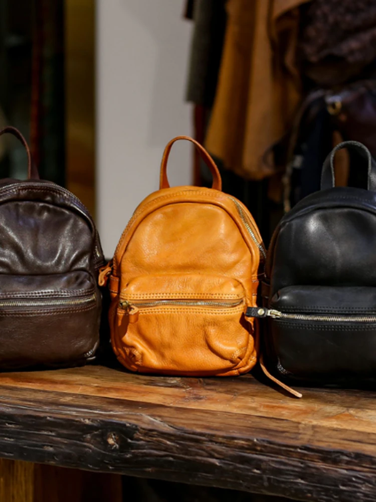 

Кожаная сумка-рюкзак из бронзированной кожи высшего слоя, повседневная, простая, для отдыха, для молодежи