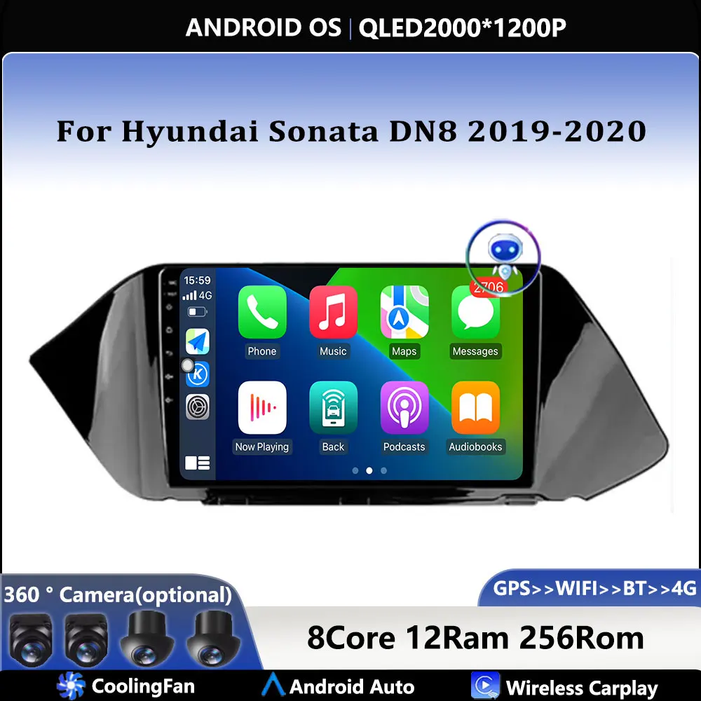 

For Hyundai Sonata DN8 2019 - 2020 Car Android Carplay Auto Radio Navigation GPS Multimedia Video Player DSP 4G AMI WIFI