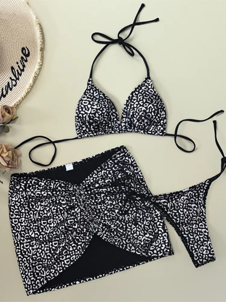 스커트가 달린 비키니 바디수트 수영복 여성용 여름 신상 러플 스플라이스 프린트 비치웨어 휴가 비키니 커버업 의상