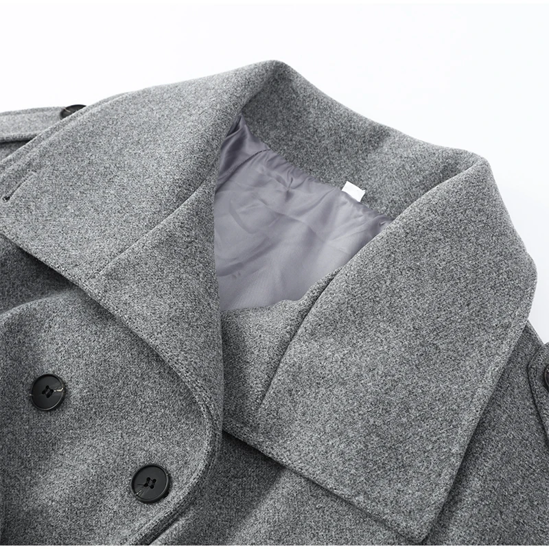 Supplier photo of The High-Collar Lace-Up Overcoat