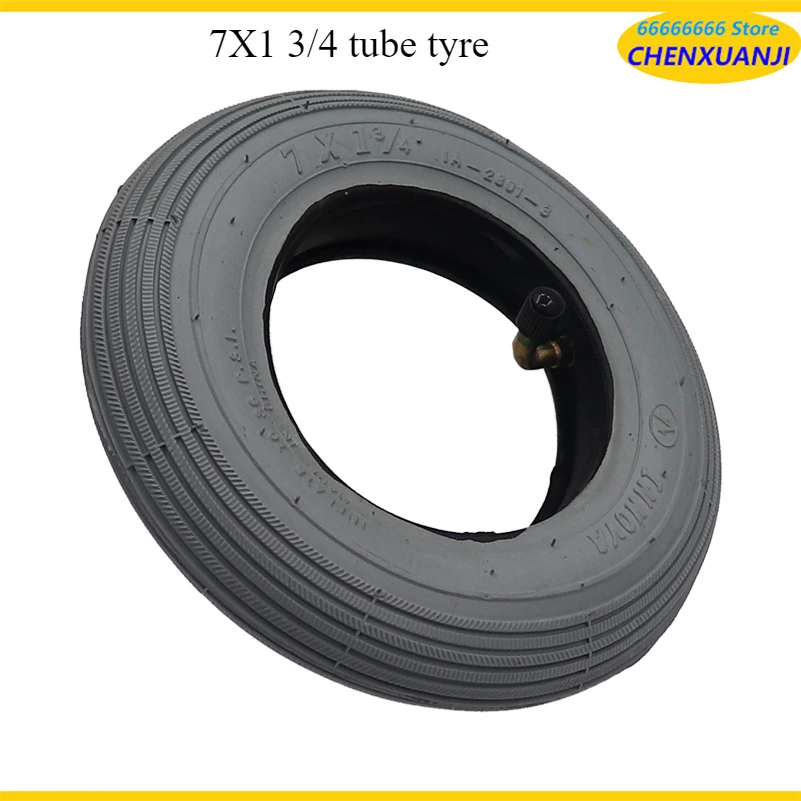 7x 1 3/4 inner outer tires with inner tube 7X2 bent metal valve stem inner tube suitable for electric scooter 7-inch tires