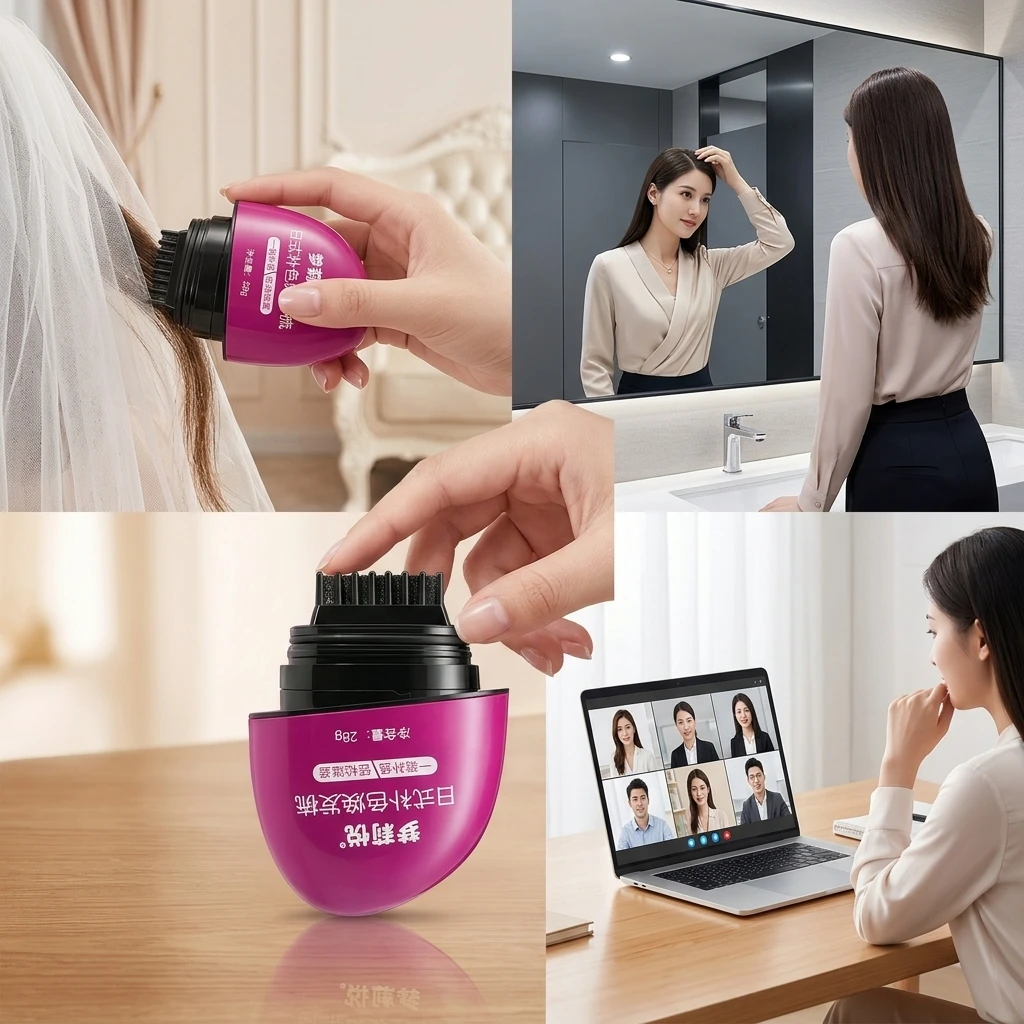 Hair Dye Stick Natural Long Lasting Home Use for Adults Disposable Blackening Comb Gentle Plant Formula Root Touch Up Kit