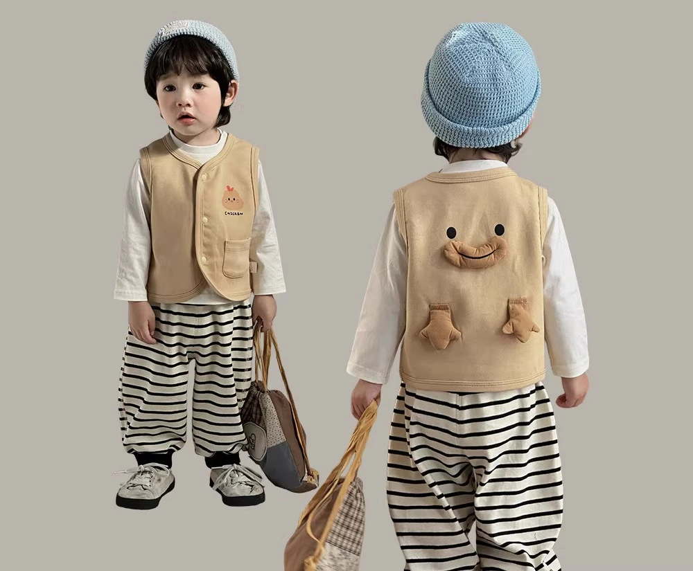 Body 2026 Spring and Autumn Style Long Sleeved T-shirt Striped Pants Children's Suit Baby Vest Three Piece Set