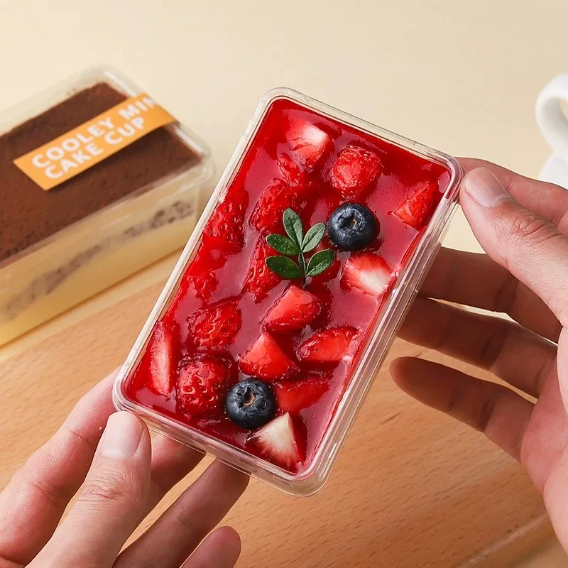 Tiramisu-Verpackungsbox, Mille-Feuille-Mousse-Kuchen, Einweg-Transparente Dessert-Sojamilch-Verpackungsbox, Hausgemachte Backwaren 280ml 20 Stück – Detail 4