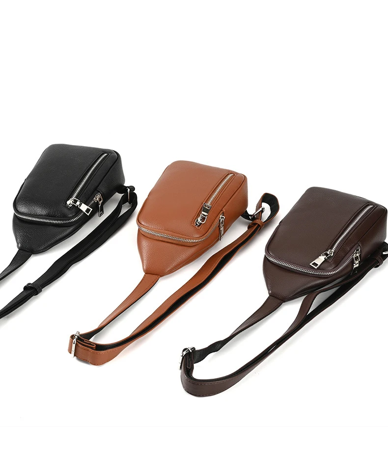 

2024 new Pu men's bag sports outdoor crossbody bag brown personality fashion trend chest bag shoulder bag mobile phone bag