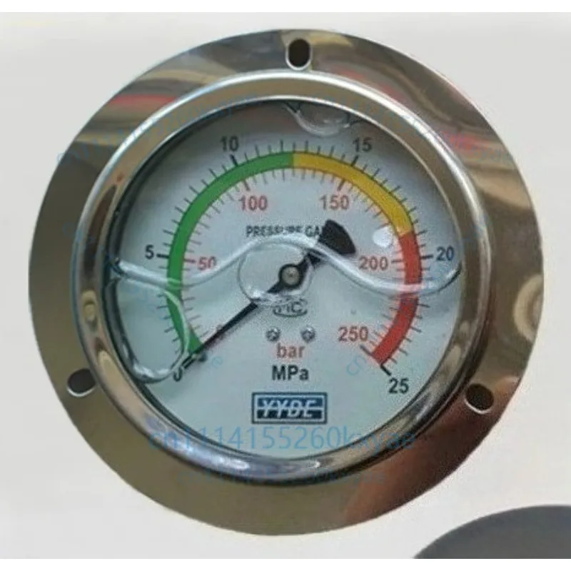Yn100zt axial edge-back connection anti-seismic hydraulic pressure gauge 0-10/0-16/0-25/0-40mpa