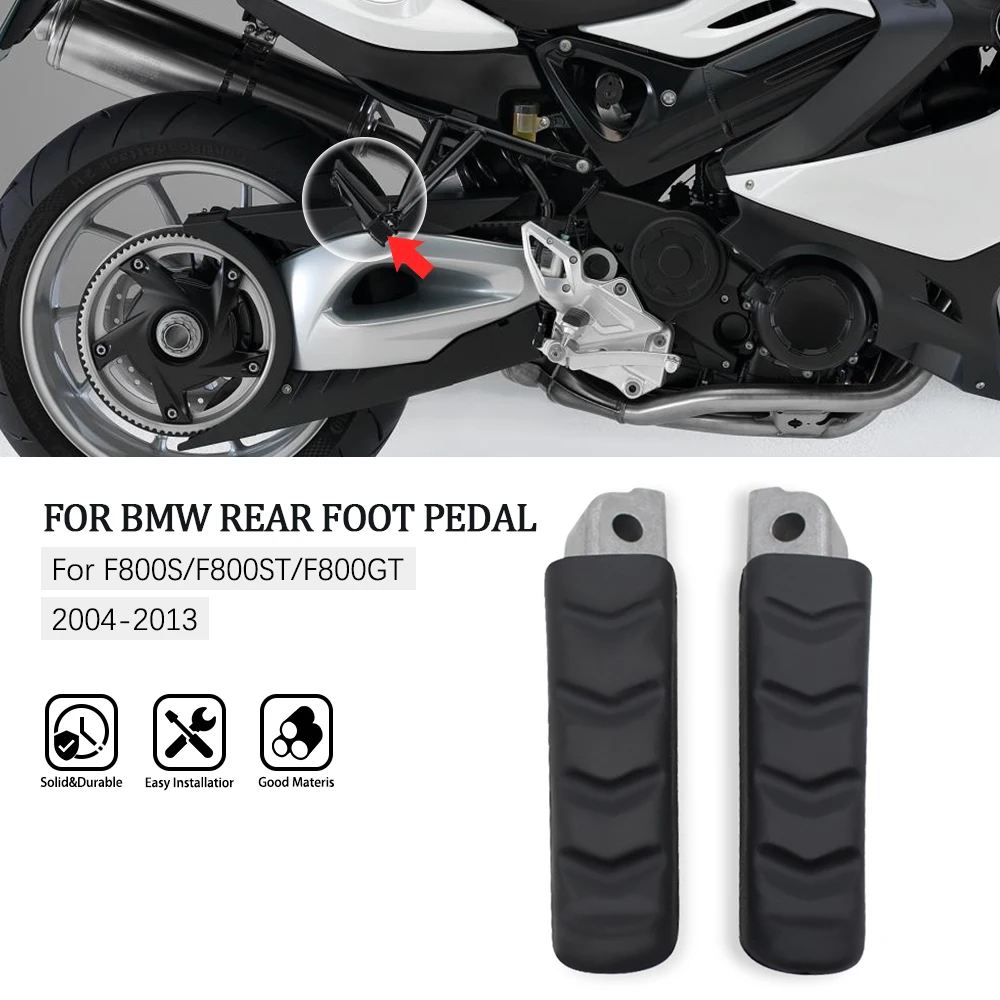 Motorcycle Black Front and Rear Footrests Foot Pegs For BMW F800GT F800S F800ST