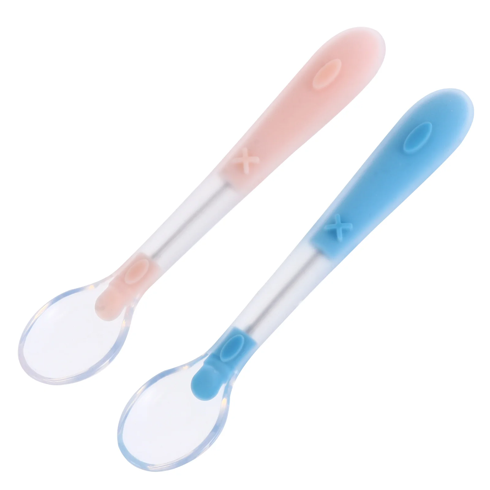 2 PCS Silicone Spoon Lovely Baby Spoons Eating Tool Toddler Utensils for Kids Cutlery Feeding Flatware