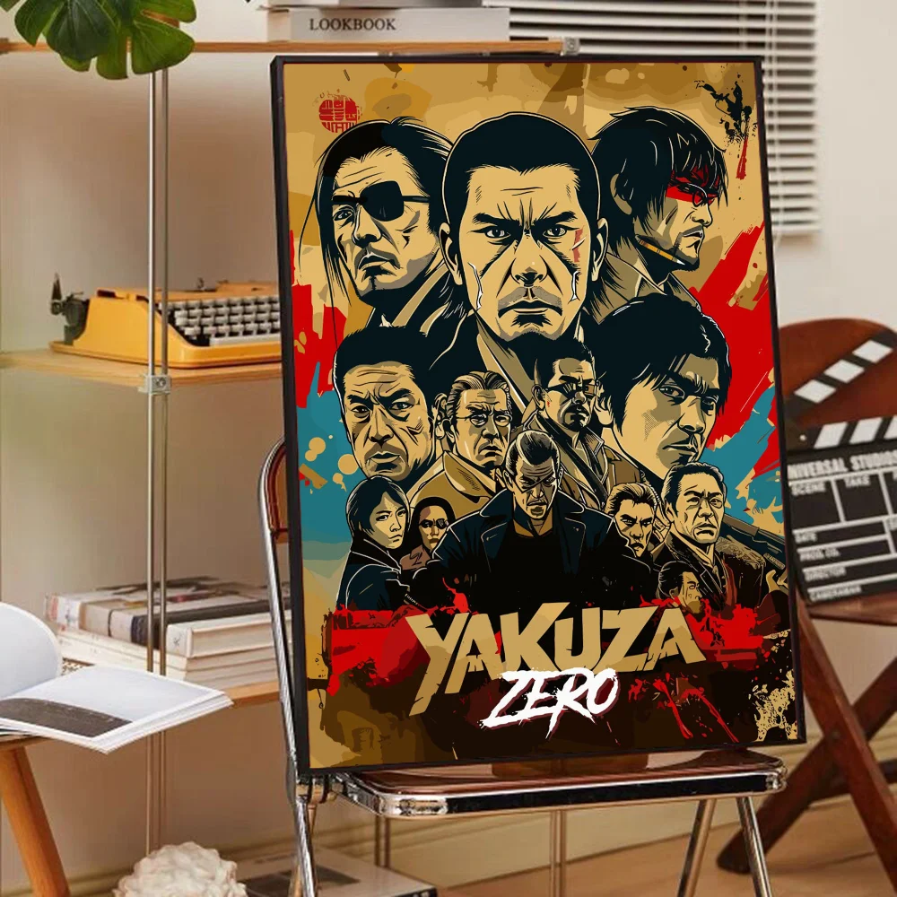 Yakuza Like a Dragon Game Classic Movie Posters Fancy Wall Sticker for Living Room Bar Decoration Room Wall Decor