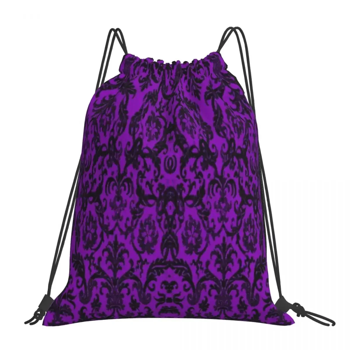 

Purple Haunted House Pattern Backpacks Portable Drawstring Bags Drawstring Bundle Pocket Shoes Bag BookBag For Travel School