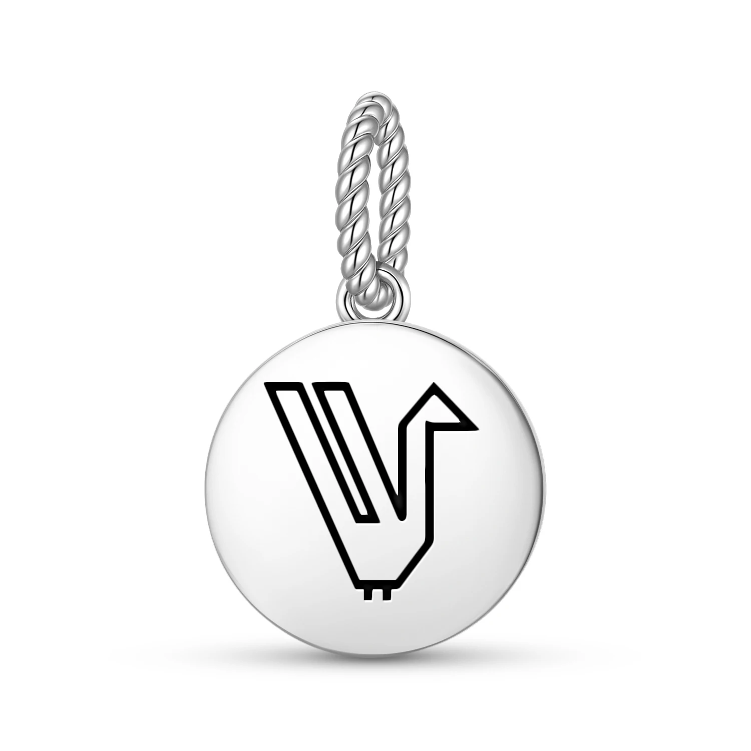TurkishKus BirdPendant 925 Sterling Silver Symbol Charm Bead for Women Bracelet Necklace Jewelry Popular