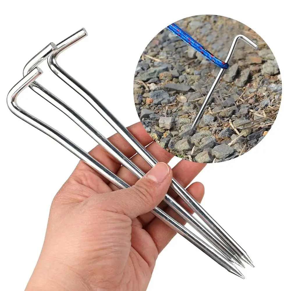 18cm Camping Tent Stak Portable Metal Easy To Fixed Tent Pegs Tent Canopy Heavy Duty Nails Ground Pin Hook Outdoor