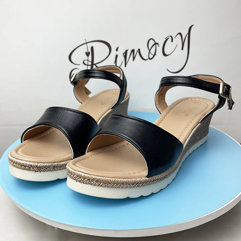 Lightweidght Wedge Sandals for Women Summer 2024 Ankle Strap Platform Sandles Woman Thick Sole Non Slip Beach Sandalias Mujer