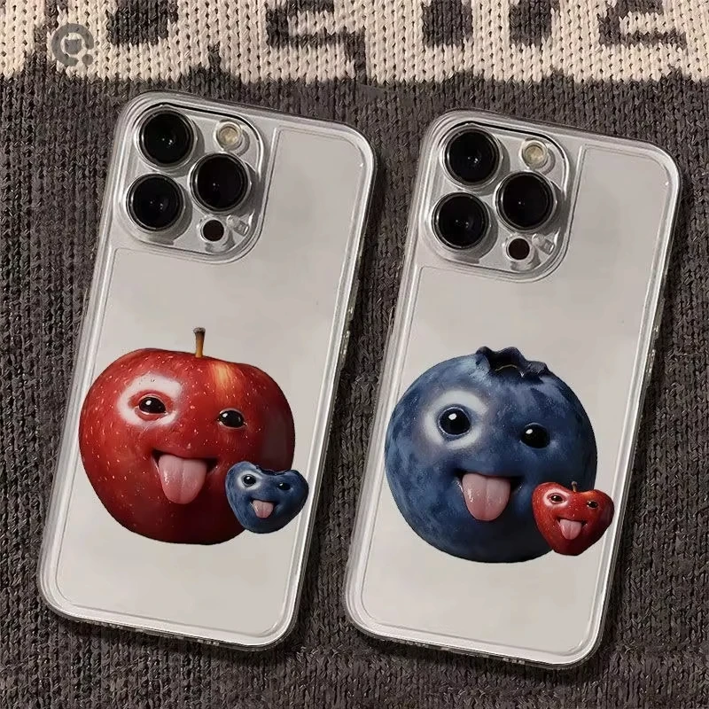 Blueberries and Apples Phone Case For Samsung Galaxy S26 S23 S24 S25 Ultra Plus Cover For Galaxy S25+ S24+ S23+ S26+ S22+ Shell