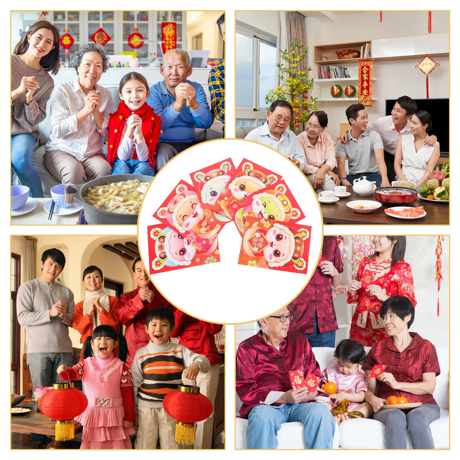 

60Pcs Chinese New Year Red Envelopes 2025 Snake Year Shiny Traditional Hong Bao for Festive Gifting Lai See Envelopes Spring