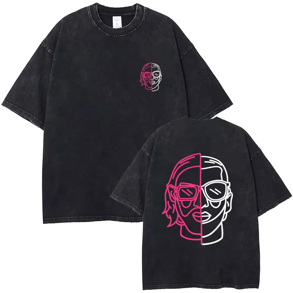 

Vintage Washed French Rap Band PNL Music Album Le Monde Chico Print T Shirt Men Women Hip Hop Fashion T-shirt Unisex Streetwear