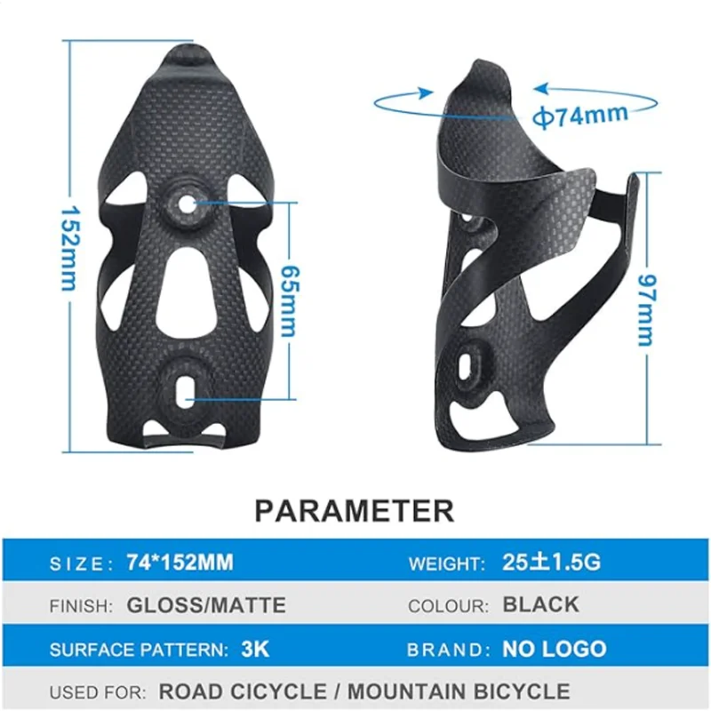Jingxing-Full Carbon water cage MTB Road Bike Bottle Holder, Ultra Light bicycle water Cage