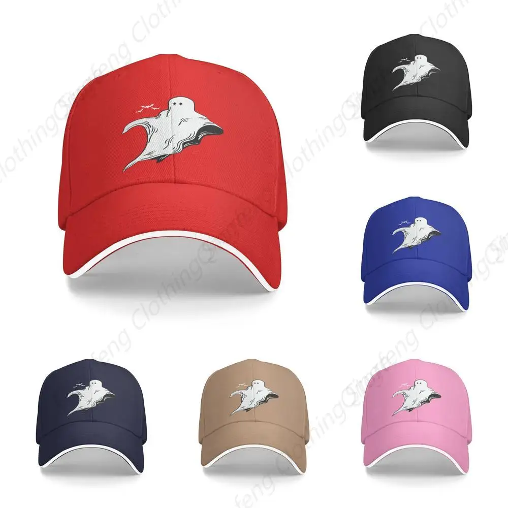 

Cute Ghost Hat Spooky Halloween Boo Men Women Hat Adjustable Baseball Cap Red