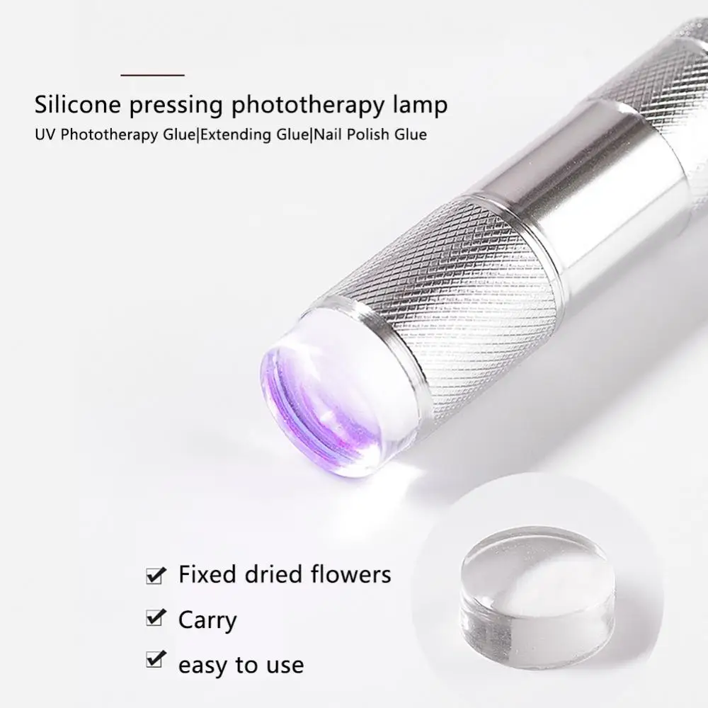 ซิลิโคนไฟฉายยูวีแบบพกพาไฟ LED เครื่องเป่าเล็บซิลิโคนแบบพกพาโคมไฟแบบพกพาสำหรับร้านเสริมสวยใช้งานง่าย