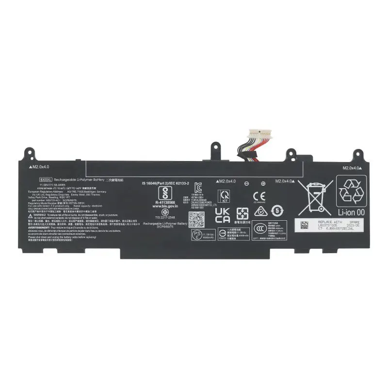 

Аккумулятор для ноутбуков HP EliteBook 830 835 840 845 860 865 G11, ZBook Firefly 14 16 G11, TPN-IB0Y, N59787-005, 11.58V, 56.04Wh (модель BX03XL)