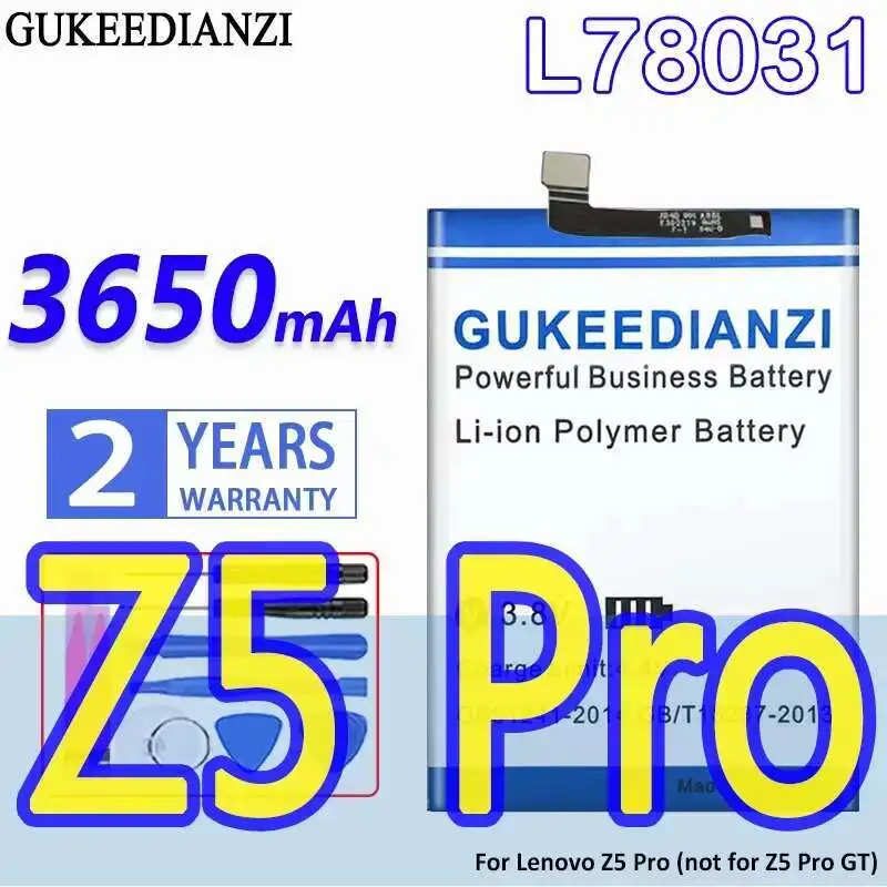 

Mobile Phone Battery 3650Mah For Lenovo Z5 Pro Z5pro Not GT Premium Replacement L78031