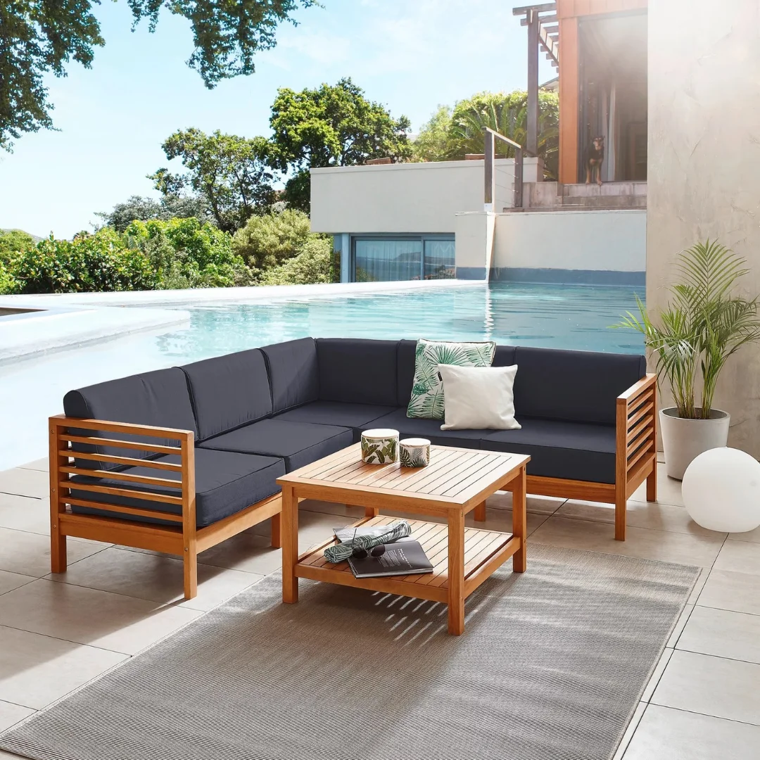 Modern Outdoor Teak Wood Sofa - Outdoor Furniture Warehouse recension och pris