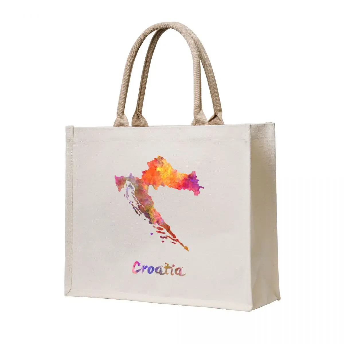 

Croatia map in watercolor Tote Bag tote bag canvas canvas tote bags custom canvas bag