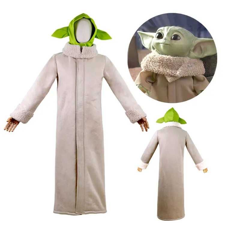 

Halloween Alien Cosplay Costume Baby Yoda Hooded Cape Robe for Boys and Girls Universal Mandalorian Theme Party Costume Cute Sta
