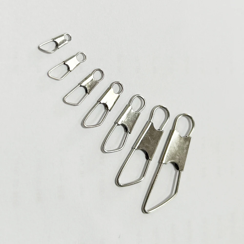 100 Uds. Conector de pesca de acero al carbono, Pin de presión de pesca, señuelo de pesca giratorio, aparejos, herramienta de anzuelo de pesca, paquete a presión