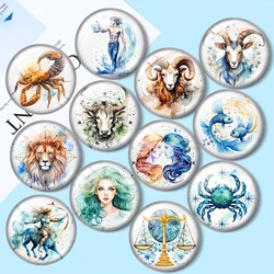 Zodiac Signs Clipart Horoscope 10pcs12mm/14mm/16mm/18mm/25mm Cabochon Demo Flat Back Making findings