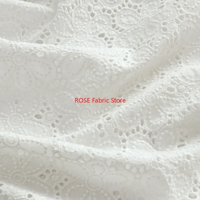 Flower Embroidery Cotton Fabric Flower Hollow Cloth For Shirt, Dress, Children's Clothing, tops, table cover, costumes design