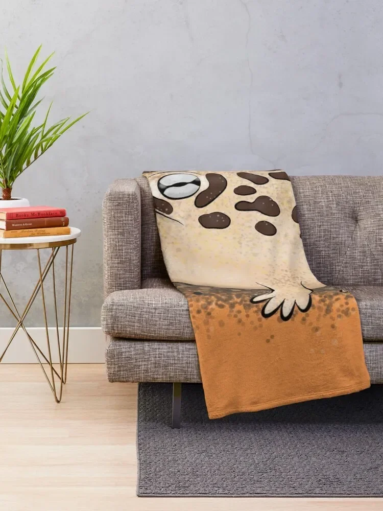 Cute brown desert rain frog cartoon illustration Throw Blanket Flannel heavy to sleep Nap Weighted warm winter Blankets