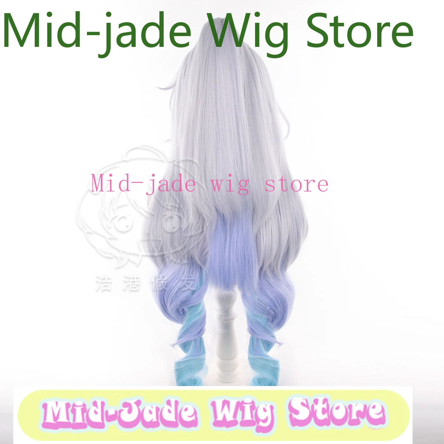 Honkai Star Rail Silver Wolf SP Cosplay Wig Silver Grey Long Roman Curls Dual Claw Clip Twin Tails Simulation Scalp HSR Wigs