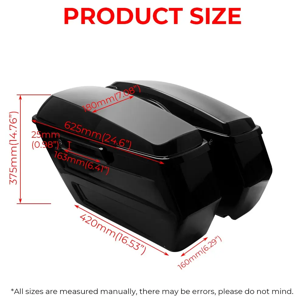 1Set Abs Plastic Hard Saddlebags Fit For Harley Davidson Touring Electra Glide Road Glide Road King Flhxst 2014–2025 Vivid Black