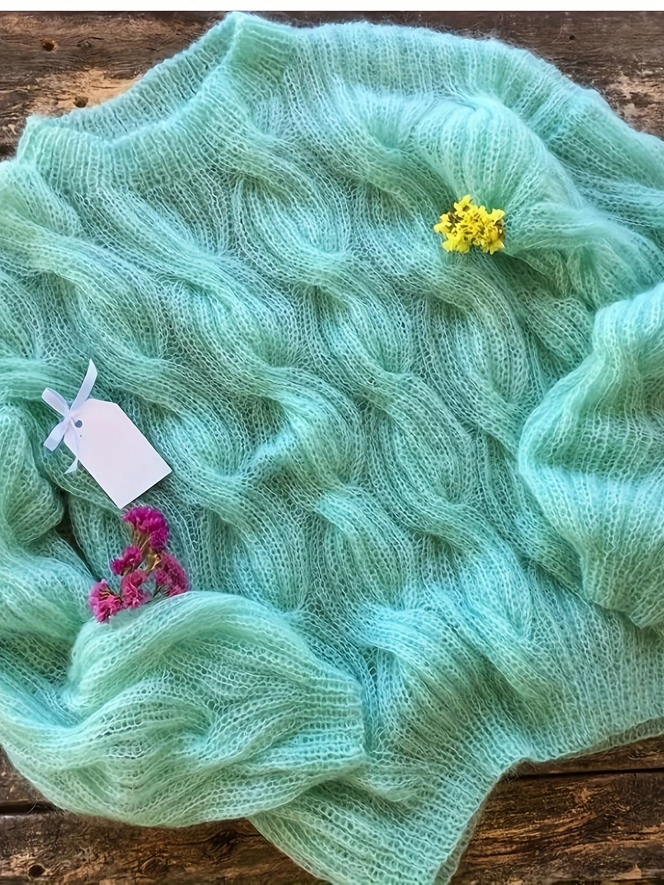 เสื้อไหมพรมถักลายโดนัทเนื้อนุ่ม ยืดหยุ่น สไตล์ลำลอง เรียบง่าย สำหรับผู้หญิง ใส่ได้ทั้งฤดูใบไม้ร่วงและฤดูหนาว