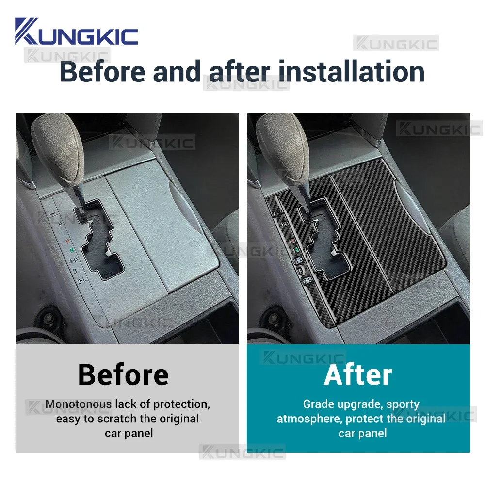 

Для Toyota Camry 2007 2008 2009 2010 2011 LHD из настоящего мягкого углеродного волокна, наклейка на панель переключения передач автомобиля, аксессуары для внутренней отделки