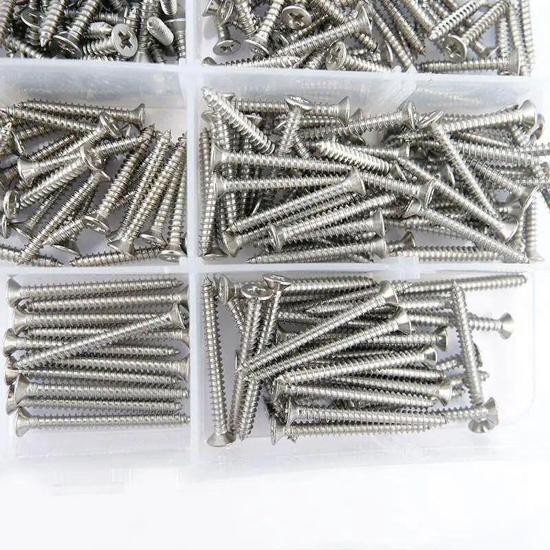 304 Stainless Steel Cross Recessed Flat Head Self-Tapping Screws M2.2 M2.6 M3 M3.5 M4 M5 Phillips Truss Head Screw Length 6-90mm