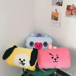 30CM Kawaii BT21 Anime Hobby Tata Rj Chimmy Cooky Shooky Mang Koya Cartoon Winter Pillow Girl Plush Hand Cover